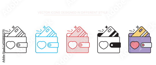 credit card wallet icon design with white background stock illustration