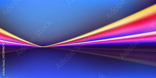 Abstract background of slow shutter speed exposure, tail light. Technology background, abstract multicolor background with motion blur.