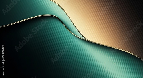 Abstract textured surface with flowing lines of teal and gold creating a sense of depth and movement