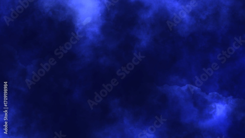 Atmospheric background of swirling dark blue and indigo clouds. 