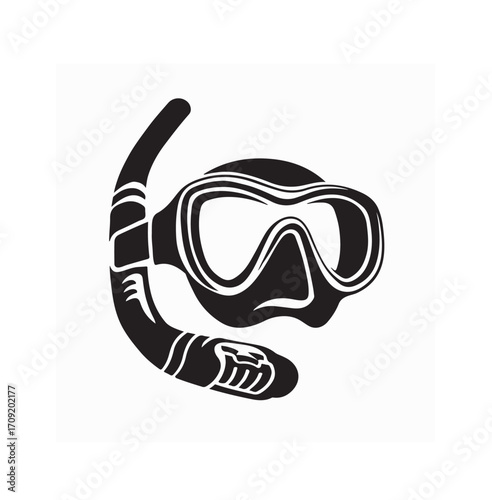 Snorkeling Mask And Tube image vector isolated on white background