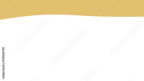 Elegant abstract background with a smooth, golden yellow wave separating it from a clean white space, ideal for modern design.