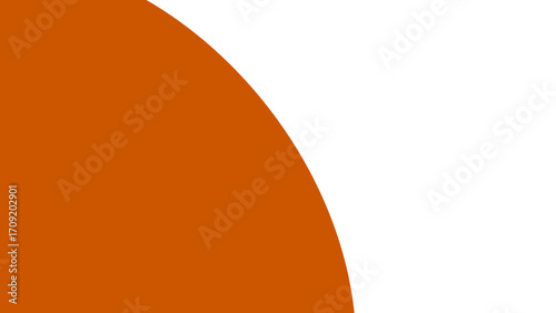 Modern abstract graphic design featuring a vibrant orange quarter circle against a clean white background, perfect for contemporary layouts and branding.