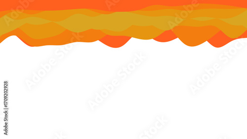 Vibrant abstract wavy lines in warm orange and yellow create a dynamic visual on a clean white background, perfect for modern design, banners, or artistic backdrops.