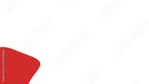 Minimalist abstract design featuring a dynamic red curved shape on a clean white background. Ideal for modern presentations, marketing, or digital projects.
