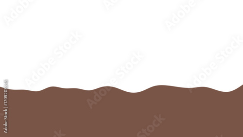 Delicious melted chocolate or coffee stream with a clean white background, perfect for sweet treats, beverages, or dessert promotions.