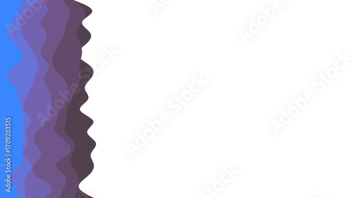 Dynamic abstract background featuring layered wavy shapes in blue, purple, and grey against a clean white backdrop. Ideal for modern digital design.
