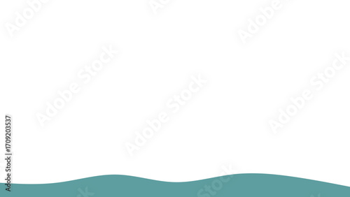 Clean, minimalist background featuring a serene teal wavy shape, providing ample copy space for design projects and digital content.