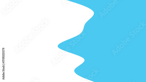 Dynamic abstract background featuring a flowing wavy line dividing a vibrant blue and clean white space, ideal for modern graphic design.