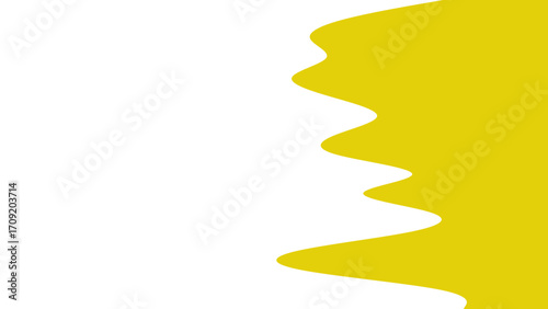 Playful yellow wave shape on a crisp white background, offering a fresh, versatile design element for various creative uses.