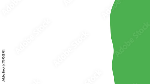 Abstract graphic design featuring a vibrant green wavy shape on a clean white background, ideal for modern presentations, environmental concepts, or fresh branding.