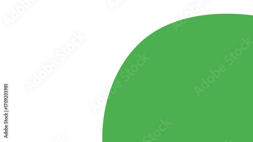 Abstract minimalist design featuring a vibrant green curved shape against a crisp white background. Ideal for modern branding, digital interfaces, or clean presentations.