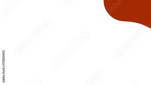 Minimalist background featuring a smooth, organic reddish-brown shape on a clean white field. Ideal for modern design, presentation templates, or abstract branding.