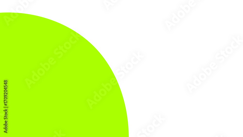 Bright green quarter circle on a clean white background, creating a modern, fresh, and vibrant abstract design. Ideal for digital media, presentations, or branding.