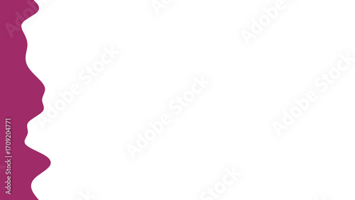 Abstract magenta wavy border on a clean white background, ideal for modern design, presentations, or website headers, offering creative space.
