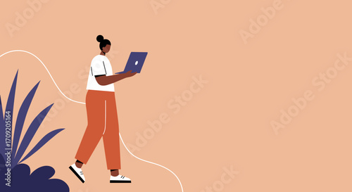 An active senior woman works remotely on her laptop from a comfortable home setting, embodying modern business and digital literacy for older generations.