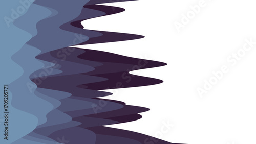 Dynamic abstract background with flowing, layered blue and purple waves on a white field, ideal for modern design, presentations, and digital media.