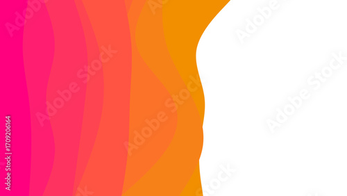 Vibrant abstract background featuring dynamic wavy lines in a gradient of pink, red, and orange, with ample white space for text or design. Ideal for modern digital projects.