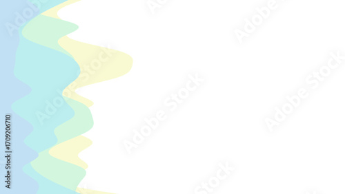 Abstract pastel wavy shapes in light blue, green, and yellow create a soothing, modern background with copy space. Ideal for design, web, or presentation.