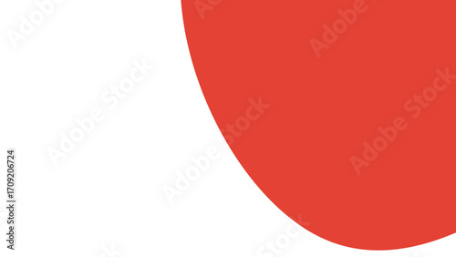 Bold red curved shape on a bright white background, a minimalist and versatile graphic element perfect for design projects and branding.