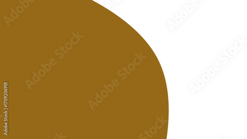 Clean, modern abstract design featuring a golden brown curved shape on a pristine white background. Perfect for graphic resources, branding, and digital templates.