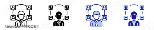 Management  Icon Set Multiple Style Collection