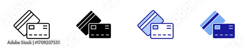 Debit Card  Icon Set Multiple Style Collection