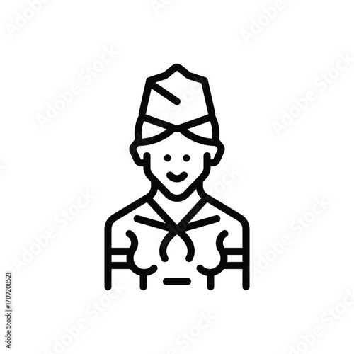 Black line icon for flight crew
