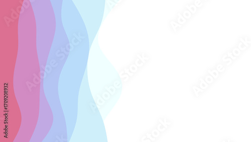Abstract wavy stripes in a red, pink, purple, and blue gradient, offering a modern graphic background with ample white space for design and text.