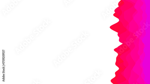 Modern abstract graphic with a vibrant pink and red polygonal wavy border on a white background, perfect for digital design, presentations, or creative backdrops.