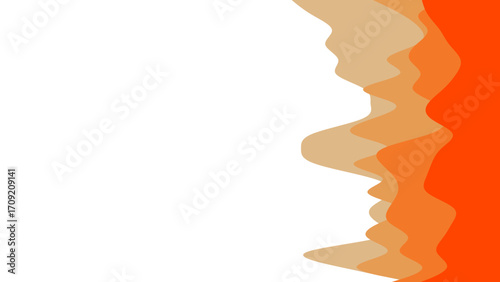 Modern abstract design with flowing, layered orange and beige shapes against a crisp white background, suitable for diverse projects.