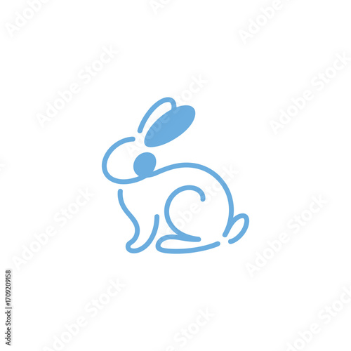 Minimalist Rabbit Logo Design A Clean and Modern Easter Symbol Emphasizing Simplicity and Sophistication Suitable for Branding