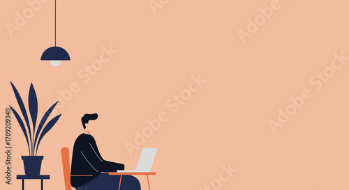 Mature Black man with gray beard intently using a laptop and stylus, sitting comfortably at home. Represents remote work, creativity, and modern senior lifestyle.