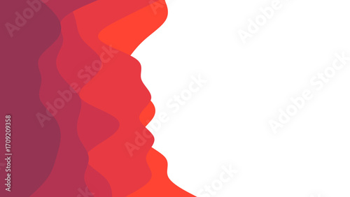 Vibrant abstract background featuring warm red and purple organic waves with ample white space. Ideal for modern design, presentations, or digital branding.
