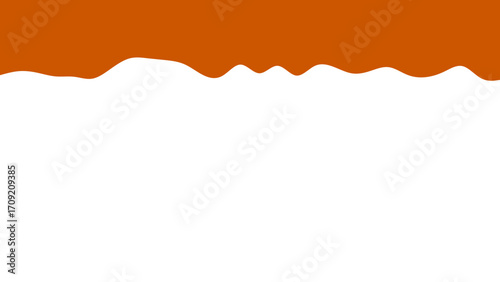 Abstract image of dripping caramel or chocolate sauce against a clean white background, perfect for food designs, sweet concepts, or promotions.