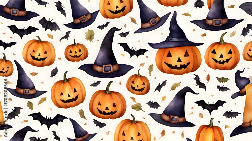 Fototapeta premium Spooky Halloween Pattern