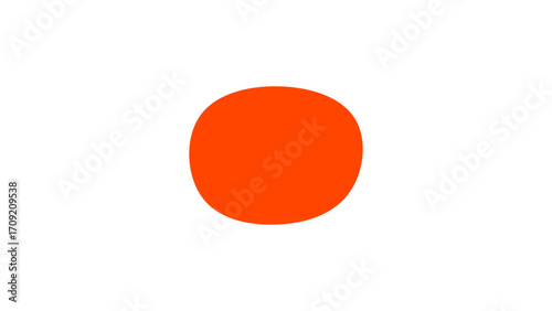 Vibrant orange oval shape on a clean white background, creating a minimalist and striking graphic design element for abstract concepts or branding.