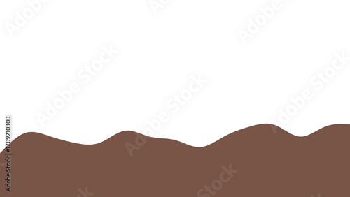 Abstract wavy brown liquid shape against a clean white background, ideal for graphic design, food packaging, or beverage advertisements.