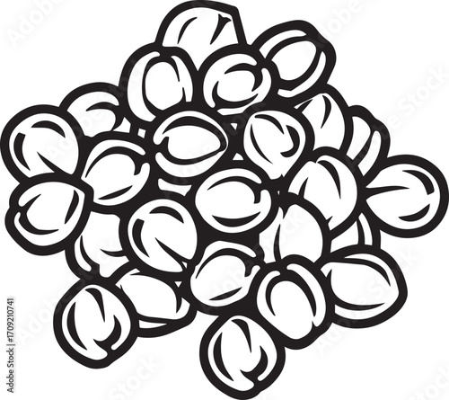 Chickpeas icon clean simple outline