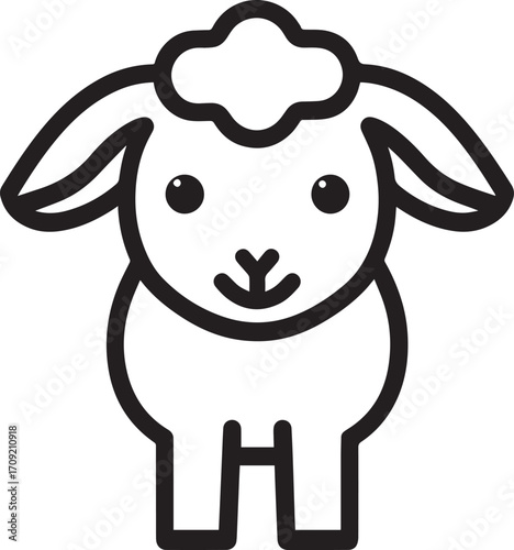Lamb icon clean simple outline