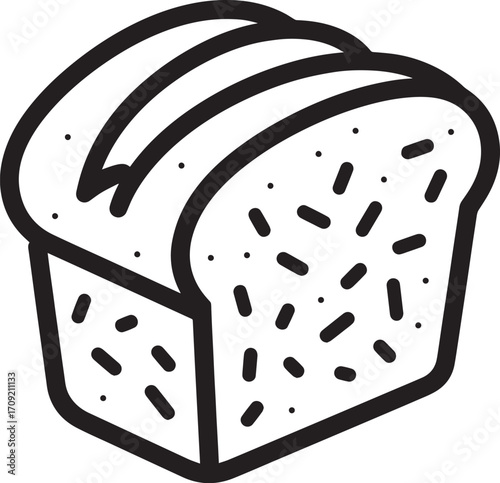 Bread icon clean simple outline