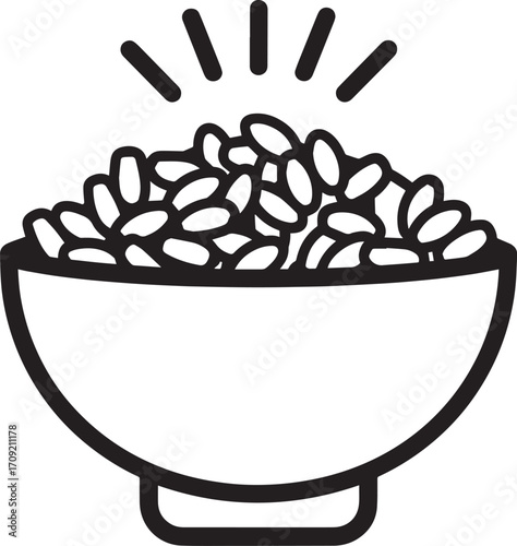 Rice icon clean simple outline