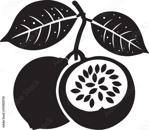 Guava fruit icon clean simple silhouette