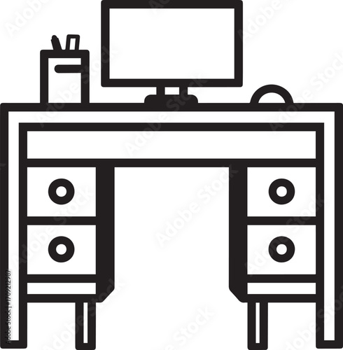 Desk icon clean simple