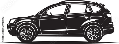 Car icon clean simple silhouette