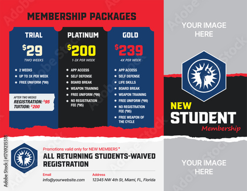 Martial Arts Membership Flyer Template, Martial Arts Gym Flyer, Karate Taekwondo Training Flyer, Fitness Combat Sports Gym Flyer Design, Editable Martial Arts Promotion Template for Gyms and Dojos.