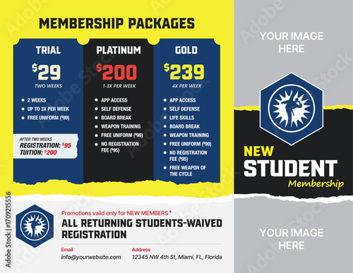 Martial Arts Membership Flyer Template, Martial Arts Gym Flyer, Karate Taekwondo Training Flyer, Fitness Combat Sports Gym Flyer Design, Editable Martial Arts Promotion Template for Gyms and Dojos.