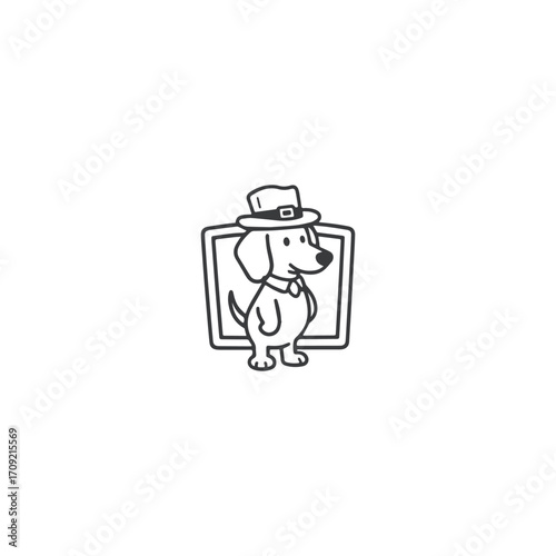 Dog teacher logo vector icon illustration style
