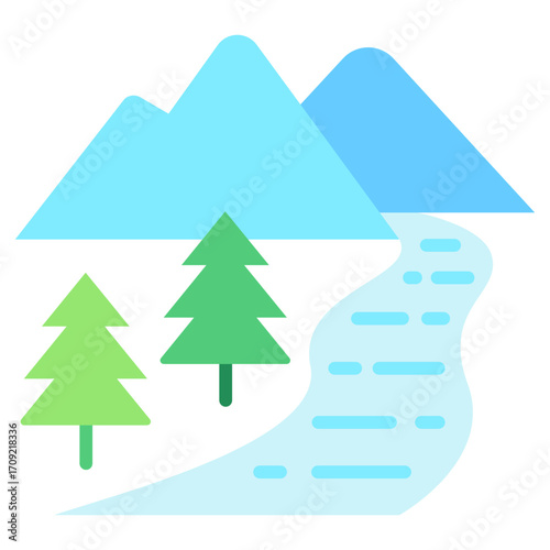 River Stream Icon Mini Illustration Icon. Use For Modern Concept, Print, Ui, Ux Kit, Web And App Development. Vector Related To Office, Education, Examination And More