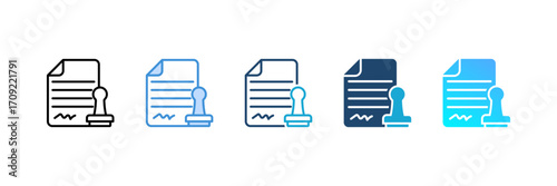 Contract icon set multiple style collection